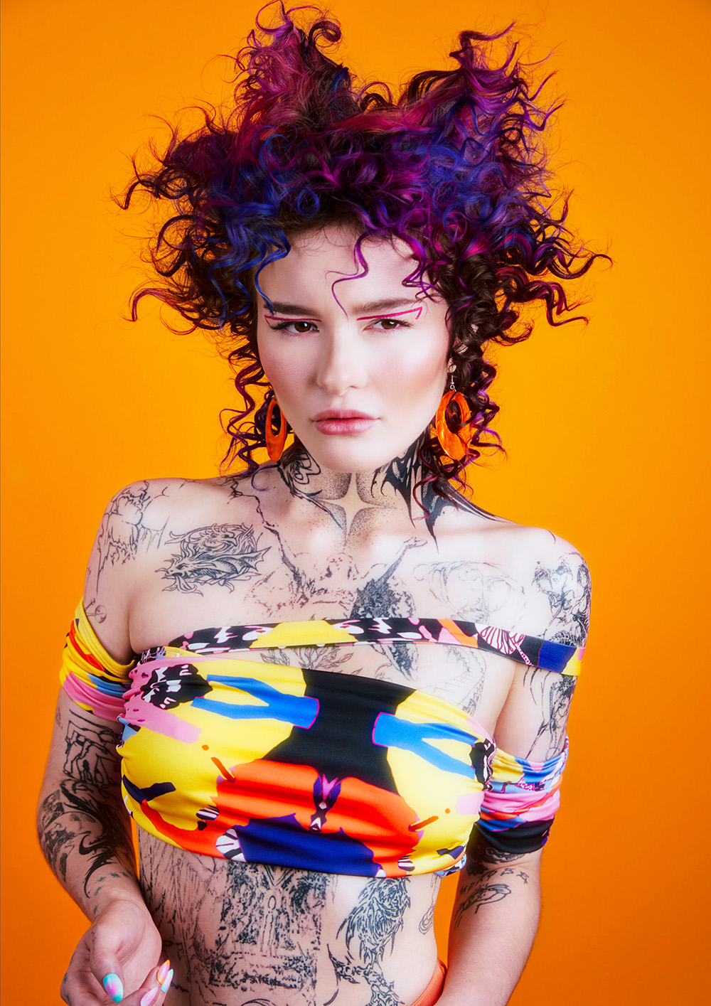 Purple and Blue Curls - Shae Tsiknaris & Chris Tsiknaris - Echosphere Collection